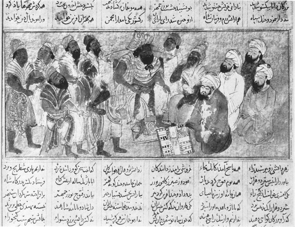 Бозоргмехр показывает нарды индийским раджам 