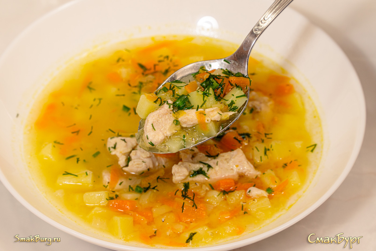 Яркий и полезный чечевичный суп с курочкой и бататом - приятное первое блюдо для всей семьи!