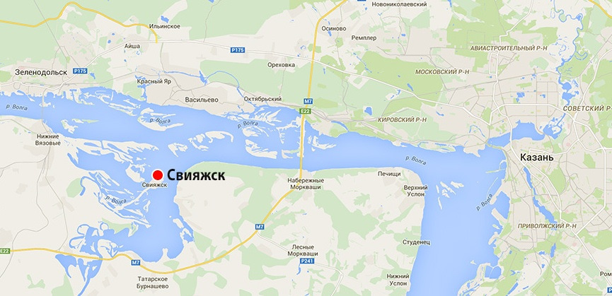 Село Свияжск в Татарстане, раньше город с историческим прошлым.