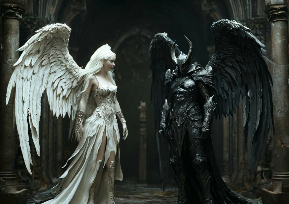 Ангел и демон, добро и зло, свет и тьма
