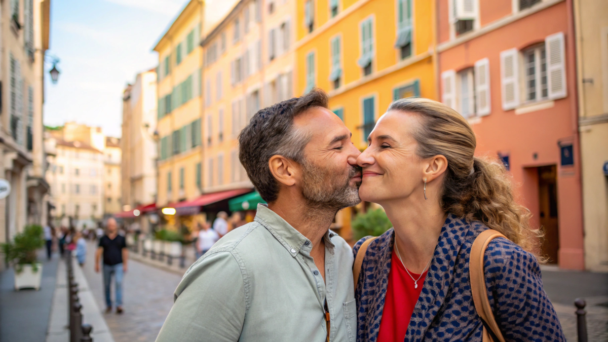 Французский приветственный поцелуй в щёки (bise)