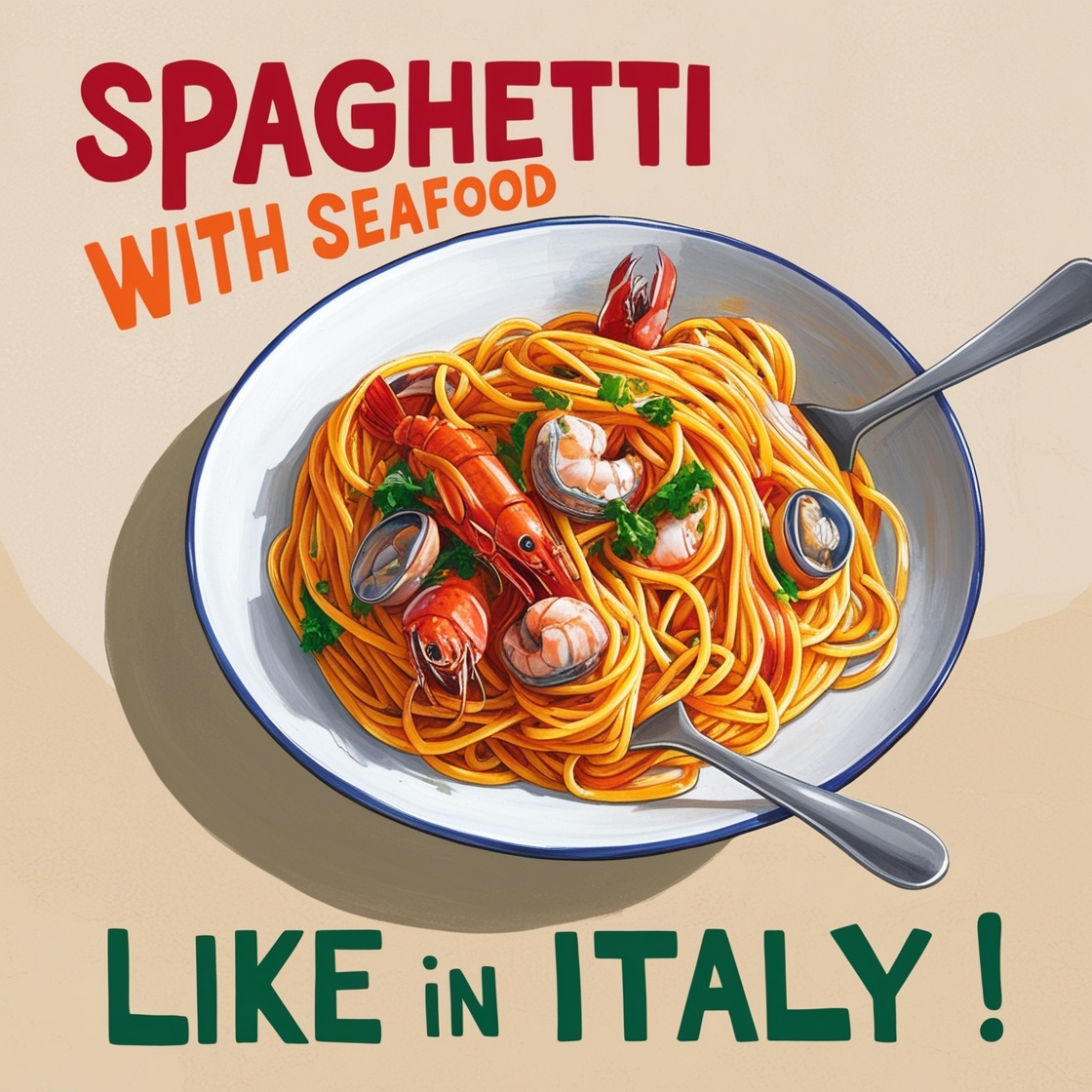 1,14-Спагетти с морепродуктами, как в Италии! Готовим за 20 минут