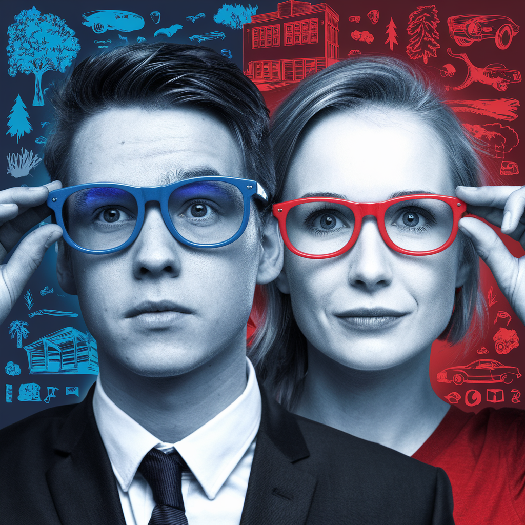 — Всё дело в том, что ты без очков. Надень. — Так они же без стёкол...
— Главное не стёкла. Главное — ощущать себя зрячим человеком