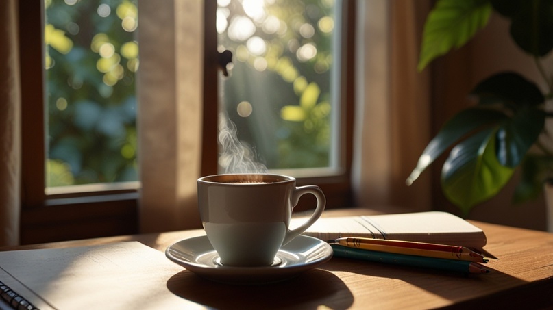 Утро начинается с чашки кофе