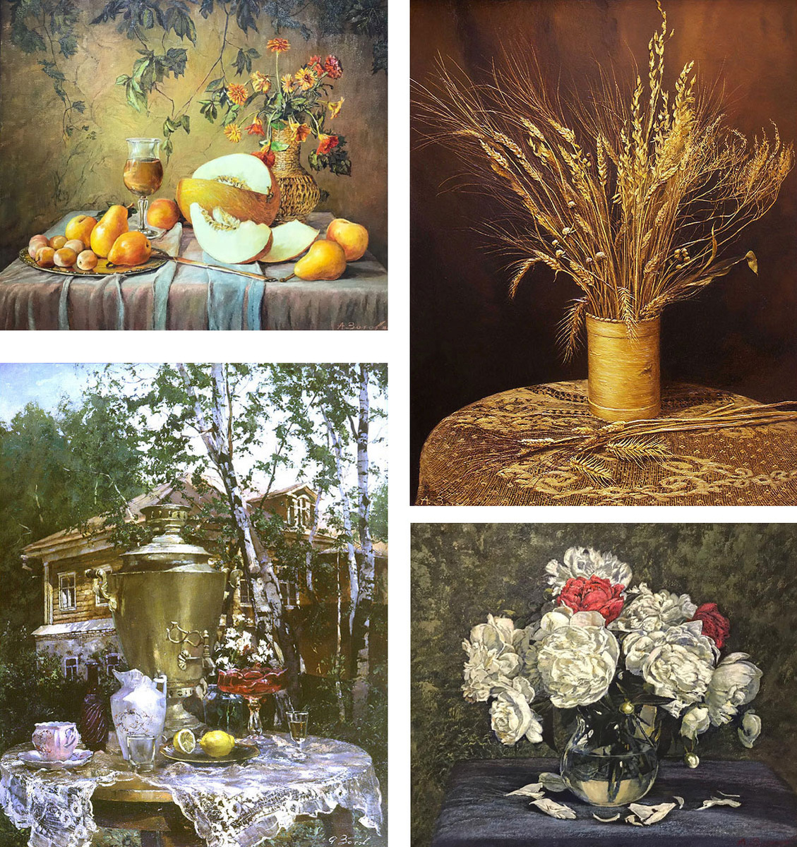 Алексей Зотов. Натюрморты. Холст, масло.
