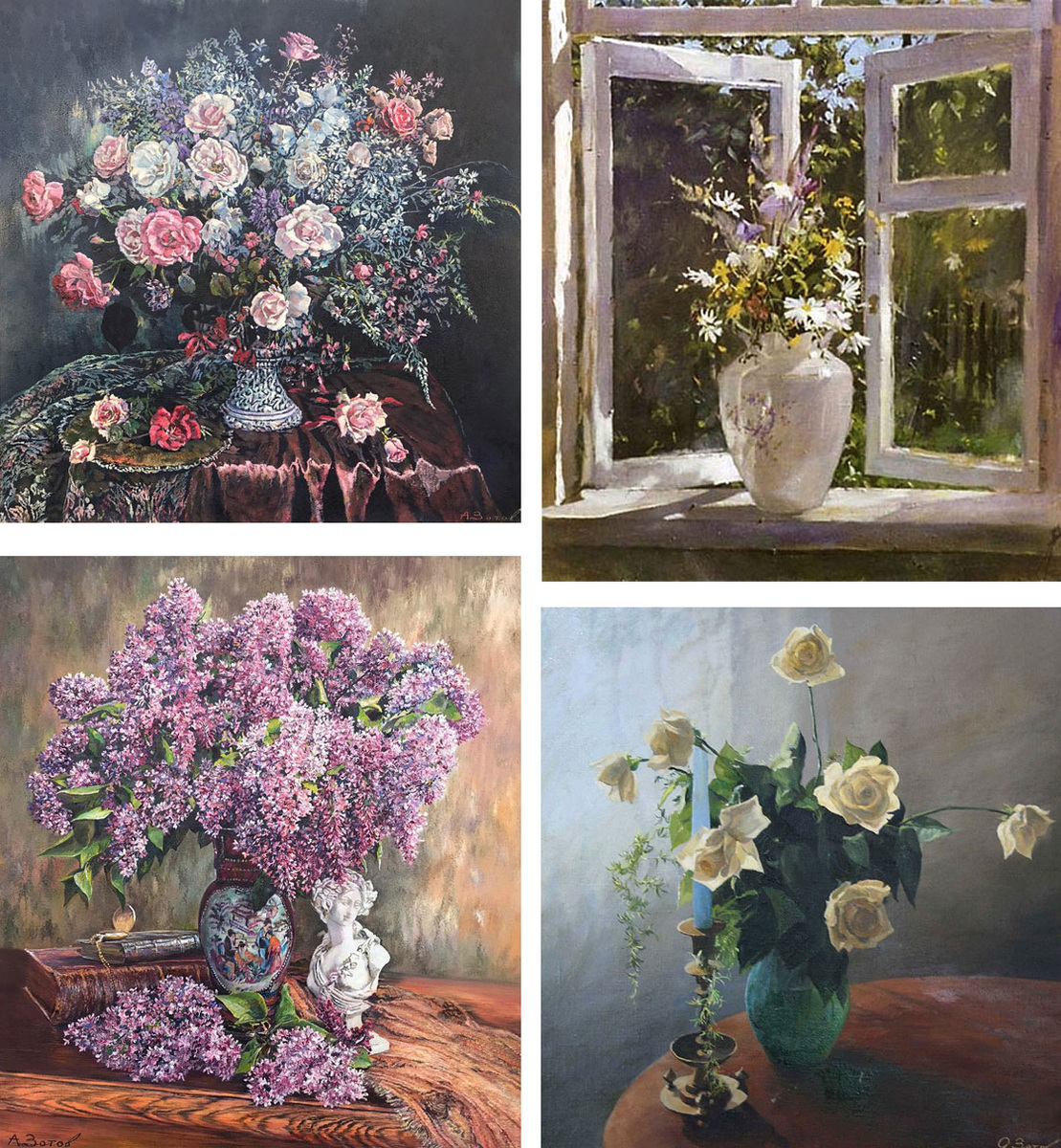 Алексей Зотов. Натюрморты. Холст, масло.