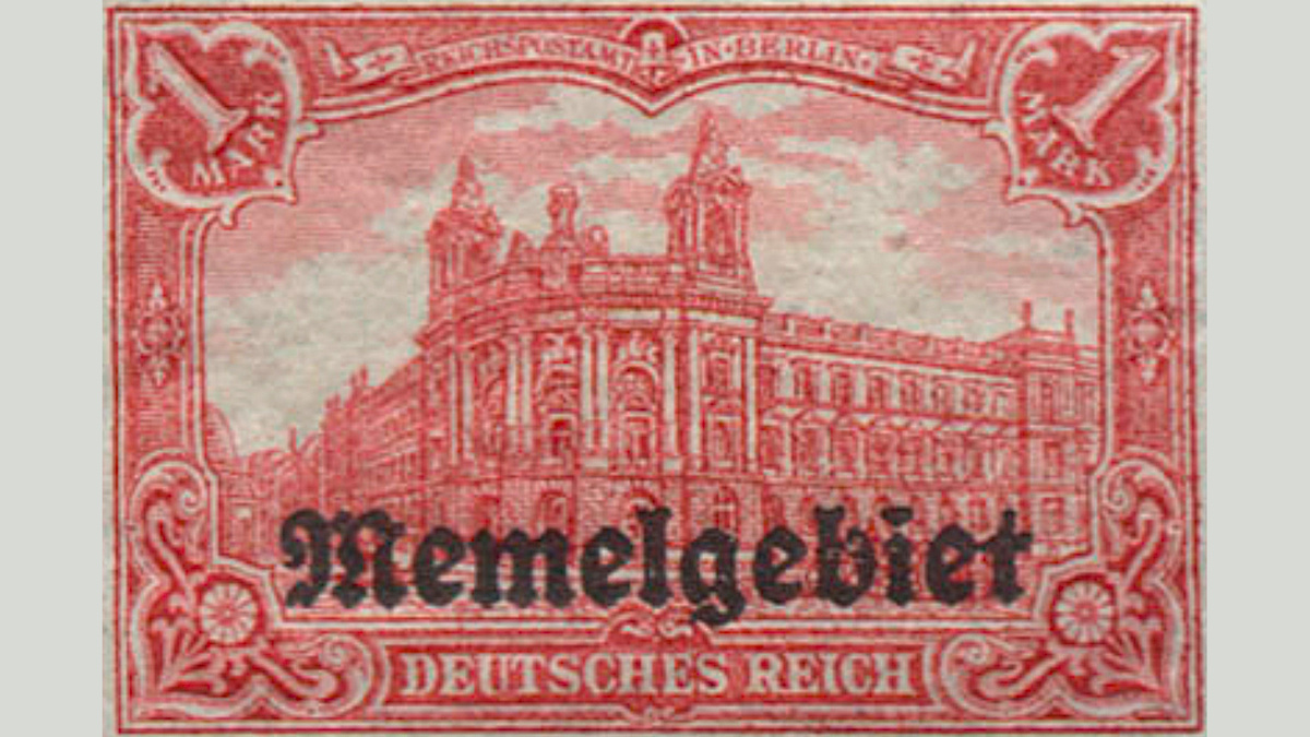 1. Германия.  Мемель, 1920 год, № 9. Такой марки нет!  