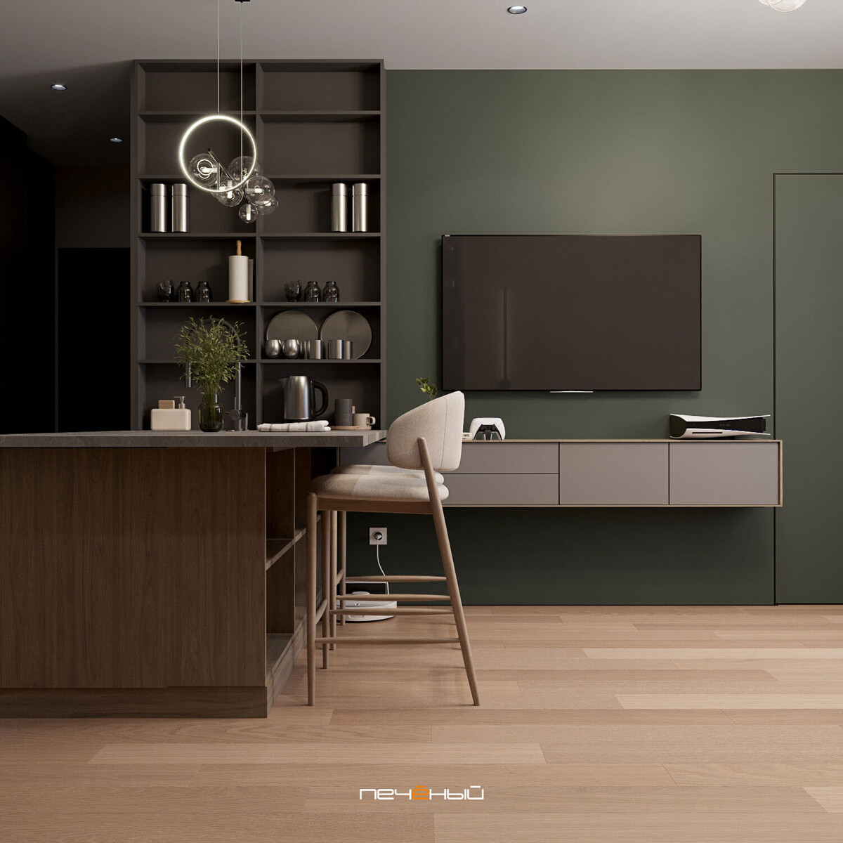 Дизайн кухни-гостиной