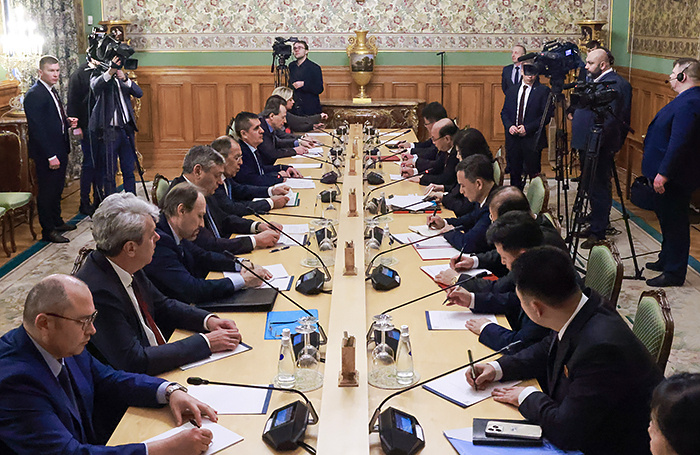    Переговоры министра иностранных дел РФ Сергея Лаврова и министра иностранных дел КНДР Цой Сон Хи в Доме приемов МИД РФ.Валерий Шарифулин/ТАСС