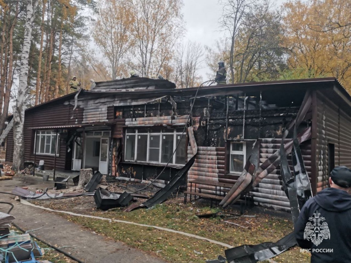    На территории детского оздоровительного лагеря в Курске ликвидируют пожар