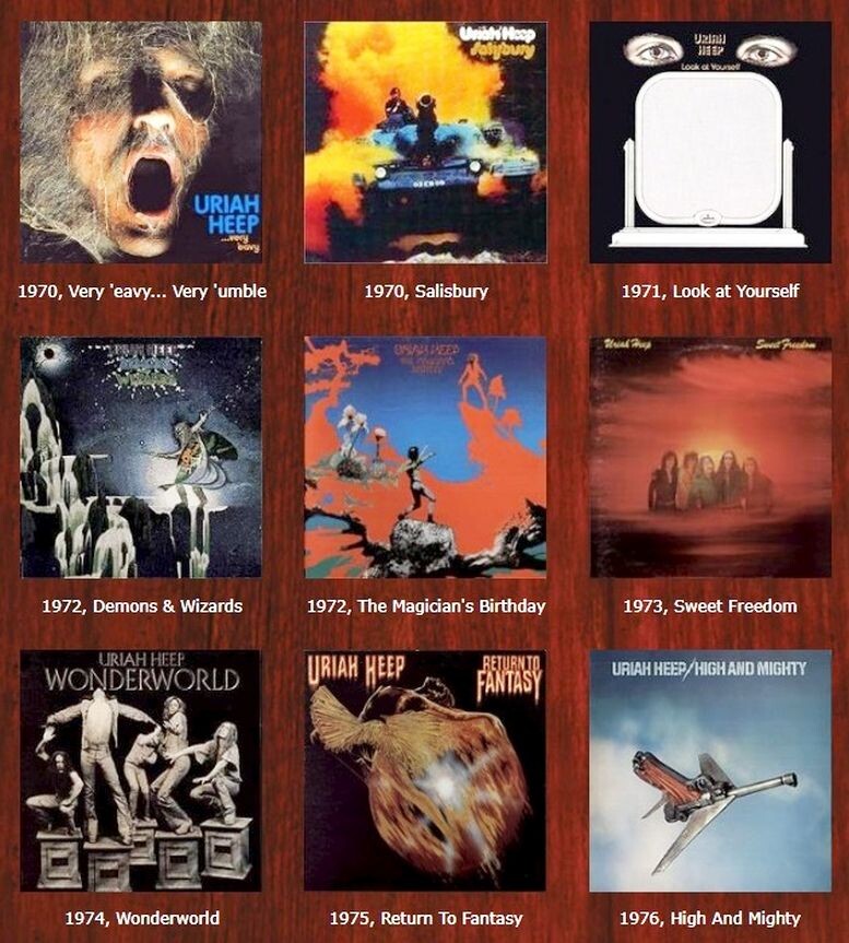 Первые 9 альбомов Uriah Heep с Дэвидом Байроном (1970-1976 гг.)