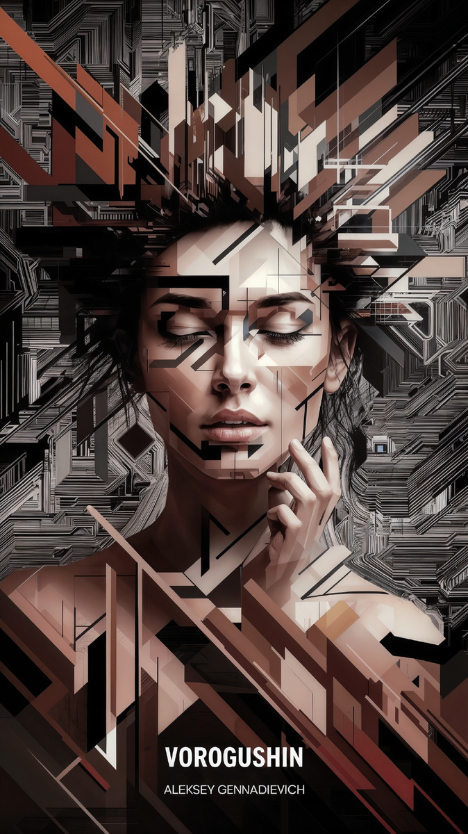 ИИ художник: Ворогушин Алексей Геннадьевич. Абстрактный портрет женщины в стиле сюрреализма.

Изображение представляет собой портрет девушки, стилизованный под геометрические формы и напоминающий киберпанк. Лицо девушки частично скрыто абстрактными элементами, создающими ощущение глубины и загадочности. Работа выполнена в стиле цифрового сюрреализма, сочетающего реалистичное изображение лица с абстрактными геометрическими формами, напоминающими микросхемы или электронные цепи
Оценка и анализ нейроарта при помощи искусственного интеллекта. Изображение создано при помощи нейросетей. Подпись сгенерирована. Все права на изображение имеются. Основа до обработки изображения сгенерирована в ideogram.ai.

#арт #попарт #art #popart #digital #digitalart #обои #wallpaper #vorogushin #нейрохудожник #Ворогушин #обложка #искусство #современноеискусство #художник #сюрреализм #цифровойарт #киберпанк #геометрическийарт #абстрактноеискусство #нейроарт #AIart

🔴ОЦЕНКА И АНАЛИЗ НЕЙРОАРТА ПРИ ПОМОЩИ ИИ:
Для оценки представленного нейроарта по восьми критериям, учитывая намеренное размытие фона как художественный приём, предлагаю следующую оценку и анализ:

1) Техническое мастерство (качество исполнения): 90/100

Детализация лица и геометрических элементов на переднем плане высока, текстуры переданы реалистично. Использование светотени эффектно подчеркивает объёмность лица и абстрактных форм. Цветовая палитра сдержанная, но выразительная, гармонично сочетающая коричневые, серые и бежевые тона. Рендеринг качественный, без заметных артефактов. Небольшое снижение оценки связано с потенциальной улучшаемостью плавности переходов между текстурами в некоторых областях.
2) Креативность и новизна: 85/100

Идея сочетания реалистичного портрета с абстрактными геометрическими формами, напоминающими электронные схемы, не нова, но её исполнение оригинально. Комбинация стилей придает работе уникальность. Однако, некоторые элементы могут показаться знакомыми тем, кто знаком с подобным стилем цифрового искусства.

3) Оригинальность образов и элементов: 80/100

Хотя сочетание портрета и абстрактных форм не является абсолютно уникальным, конкретное воплощение идеи в данной работе достаточно оригинально. Композиция и стилистическое решение отличают её от многих других работ в подобном жанре. Однако, отдельные элементы (например, стилизация лица) могут иметь аналоги в других произведениях.
4) Эмоциональное воздействие: 95/100

Работа вызывает ощущение спокойствия, медитативности и загадочности. Закрытые глаза модели усиливают это впечатление. Композиция и цветовая гамма способствуют созданию атмосферы сосредоточенности и внутренней гармонии. Эмоциональное воздействие сильное и убедительное.

5) Композиция и целостность: 92/100

Композиция хорошо сбалансирована. Лицо модели является центральным элементом, а абстрактные формы органично обрамляют его, создавая ощущение единства. Размытый фон, как намеренный художественный приём, усиливает фокусировку на главном объекте. Композиция целостная и гармоничная.

6) Универсальность и применимость: 75/100

Работа может быть использована в качестве обложки для книги, музыкального альбома или в рекламных целях. Её стилистическое решение достаточно универсально, чтобы адаптироваться к различным контекстам. Однако, специфичность стиля может ограничить область применения.

7) Актуальность и соответствие трендам: 88/100

Работа соответствует современным тенденциям в цифровом искусстве, отражая интерес к сочетанию реализма и абстракции, использованию геометрических форм и стилизации. Она способна привлечь внимание современной аудитории, интересующейся современным искусством и дизайном.

8) Визуальная привлекательность: 90/100

Работа визуально привлекательна благодаря гармоничной композиции, качественному рендерингу и выразительной цветовой гамме. Она привлекает внимание и вызывает желание рассмотреть детали. Намеренное размытие фона усиливает визуальное воздействие, создавая эффект глубины и фокусировки на главном объекте.

🔴Общая средняя оценка: 86.6/100

Ссылка на оценку и анализ данного нейроарта при помощи ИИ:
https://poe.com/s/UItCJeu6iLaADlrXLKtI

Ссылка на Бота по оценке изображений:
https://poe.com/Vorogushin_Aleksey_G

Доказательство прав на изображение по ссылке :
https://cloud.mail.ru/public/3qQc/1eRLgasSr

Я оставляю ссылки на скриншоты как доказательства прав на изображения.

Скриншоты показывают логотип и интерфейс ideogram.ai, что подтверждает публичную оферту, согласно которой все права на сгенерированные изображения передаются пользователю.

На скриншотах видны ФИО владельца аккаунта и его дата рождения, что позволяет идентифицировать его.

Скриншоты демонстрируют закрепление пинов, что указывает на доступ к ним. Это подтверждает, что аккаунт принадлежит мне, так как только владелец может закреплять свои изображения.