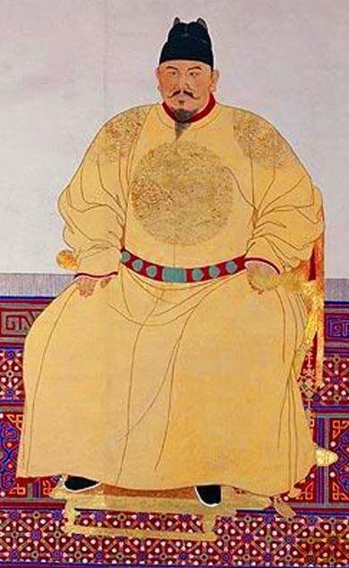 Император Чжу Юаньчжан (朱元璋) -  первый император китайской Империи Мин с 1368 по 1398 гг.  Источник изображения: baidu.com