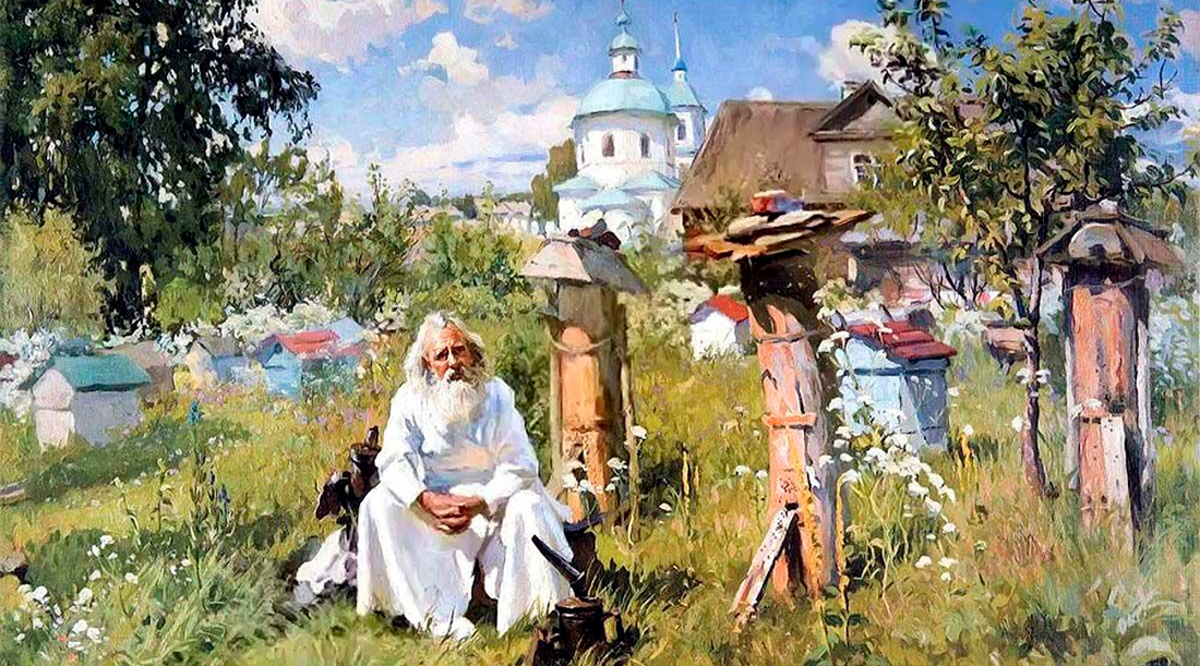 Маковский А. В. На пасеке. 1916. Изображение из открытых источников.