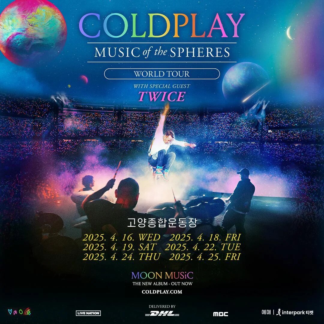    Постер тура Music Of The Spheres группы ColdplayСоцсети