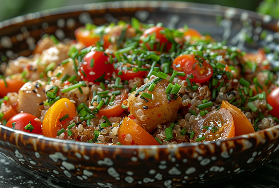    Киноа с овощами в одной сковороде — легкое и питательное блюдо