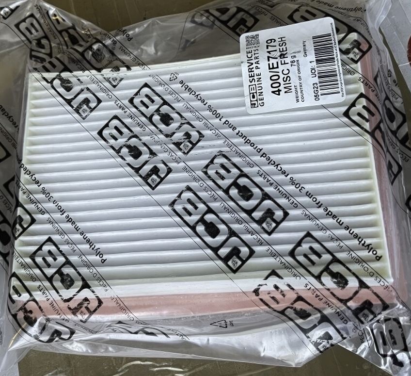 Воздушный фильтр в кабину JCB 400/E7179 характеристики полные