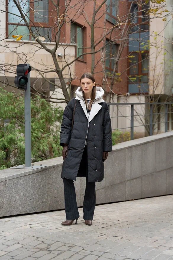 Длинное пальто на синтепоне