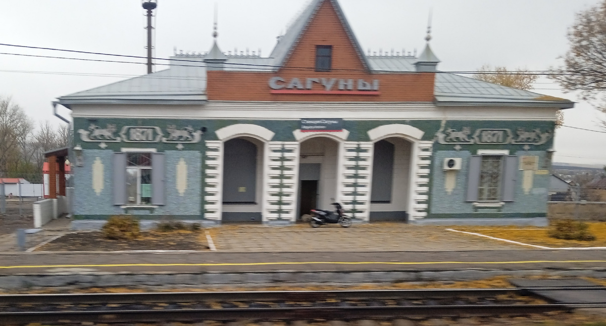 Пролетая на полной скорости мимо ст. Сагуны.