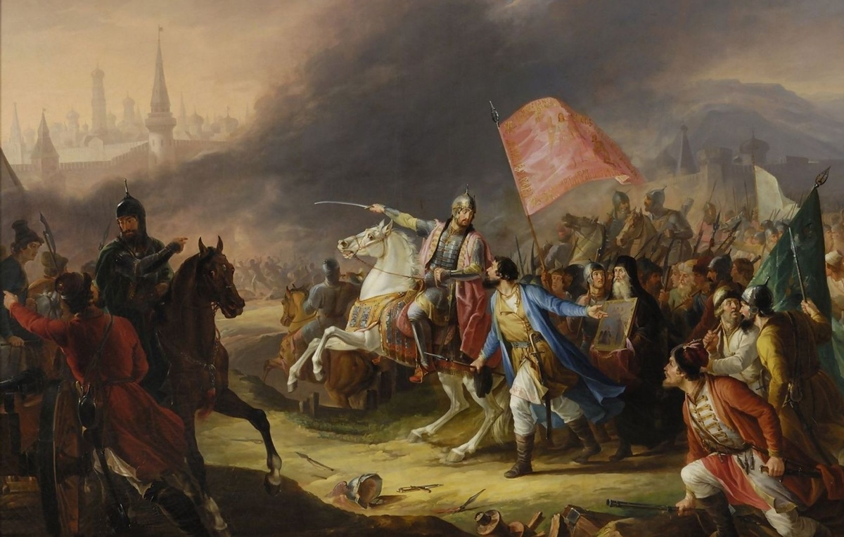    Картина Василия Демидова "Освобождение Москвы князем Пожарским и гражданином Мининым", 1836 год  Музеи Московского Кремля