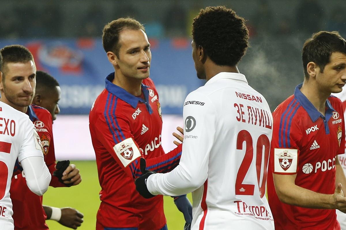     Роман Широков в составе ЦСКА в дерби со «Спартаком». Фото: ПФК ЦСКА