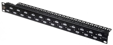 Патч-панель UTP, 19", 24 порта RJ-45, cat.6а, 1U, Dual Type IDC, NETKO Expert СКС