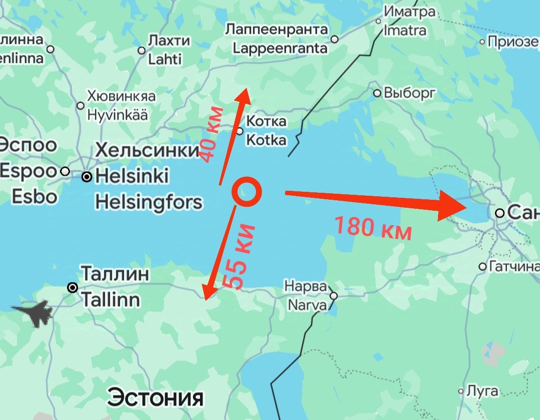 Расстояние до материка