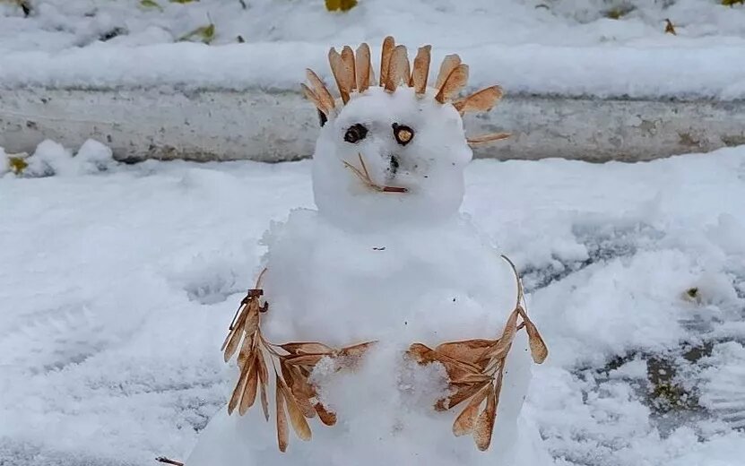    Фотофакт: первые снеговики появились на улицах Ижевска