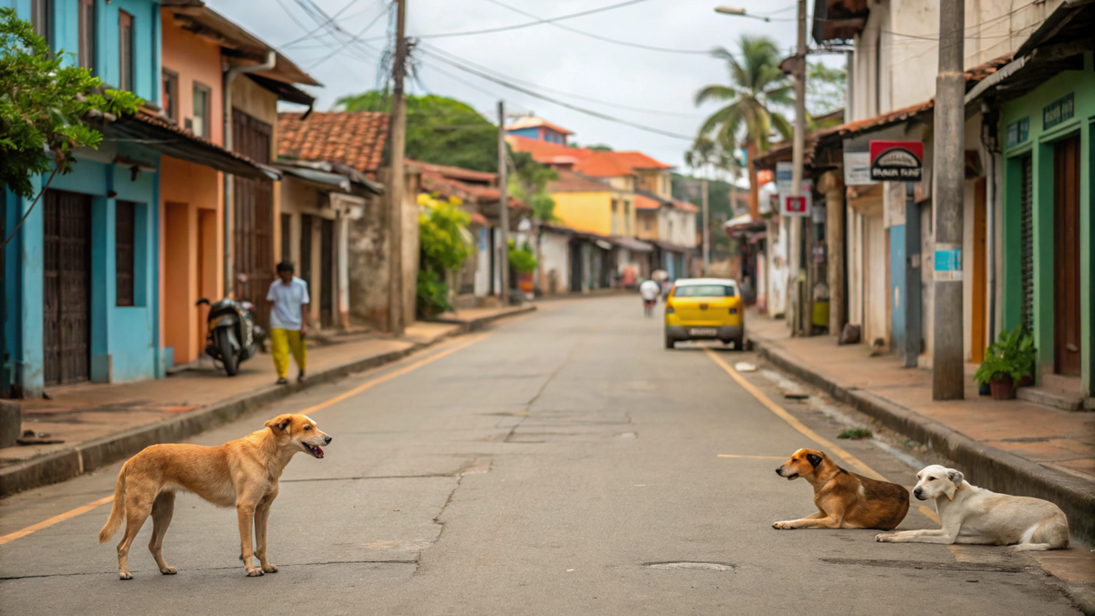 На улицах Шри-Ланки много собак
