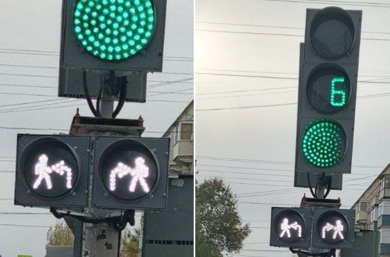    Новые информационные секции на светофоре в Камышине (фото пресс-службы городской администрации)