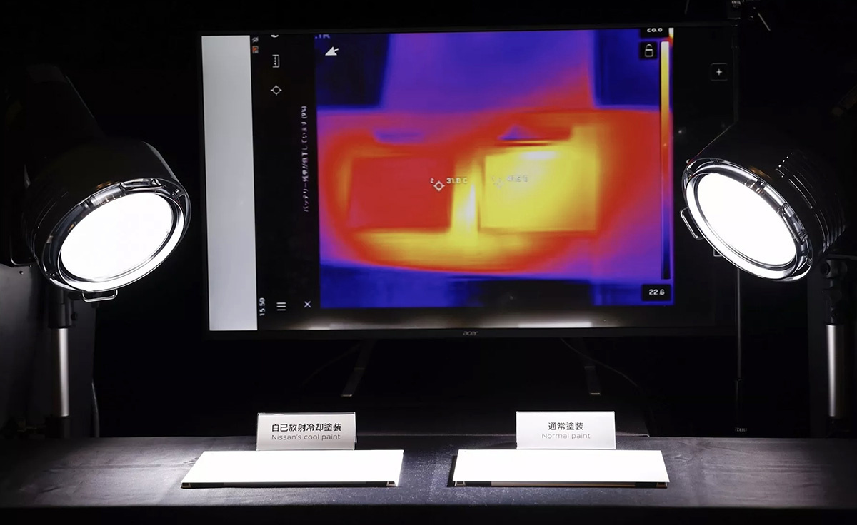 Обратите внимание. Слева — «холодная» краска. А справа — стандартная. И последняя нагревается гораздо активнее. 