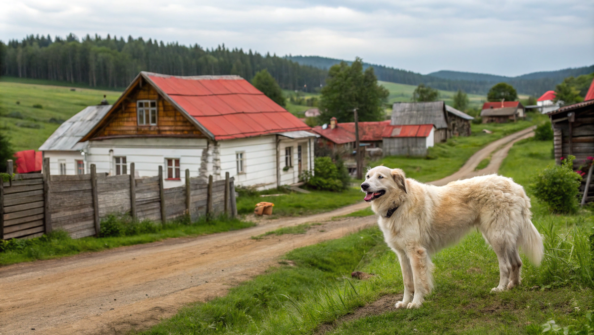Всё многообразие популярных кличек собак в России! На фото деревенский Дружок...