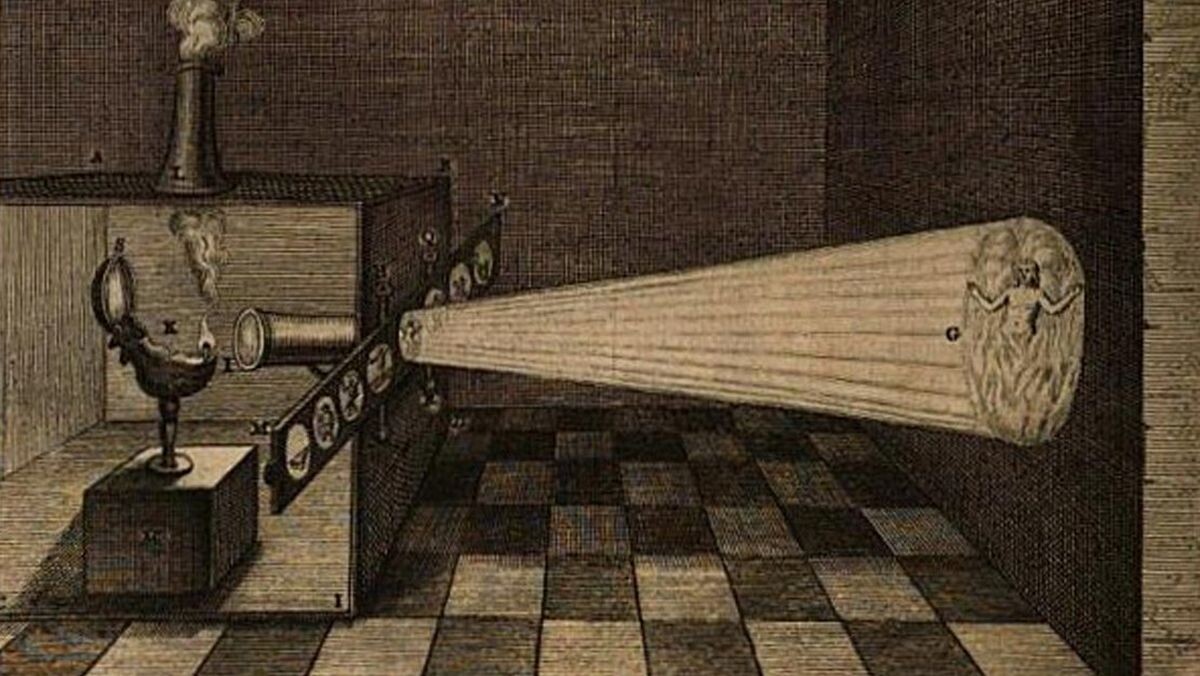 Волшебный фонарь, гравюра, 1671 год (canon-europe.com)