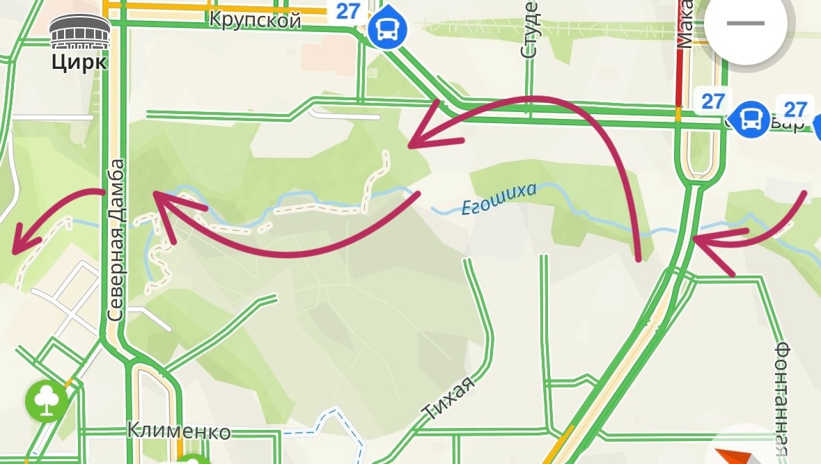 Маршрут состоит из четырех частей