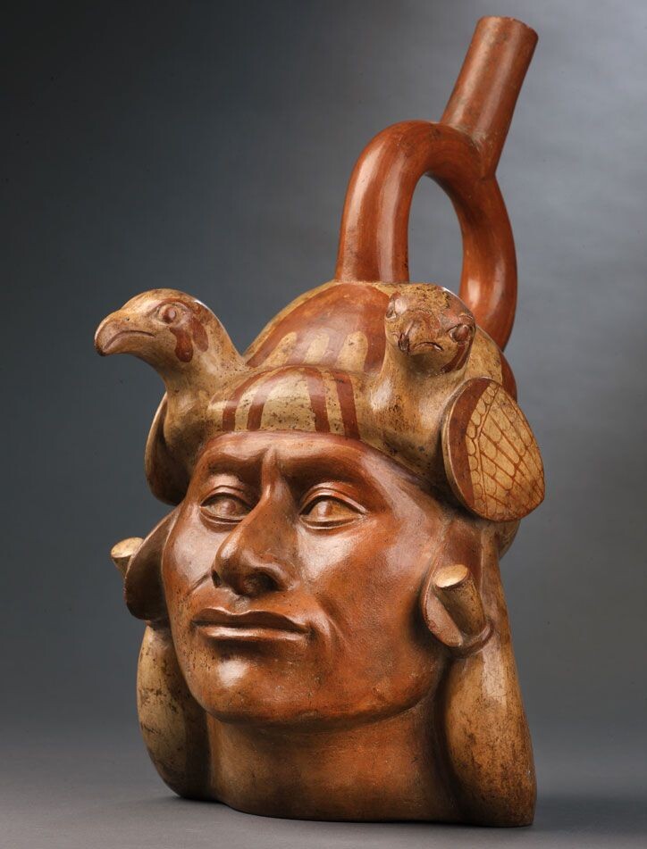 Лицо Анд. Портретный сосуд культуры Моче (Мочика). V в.