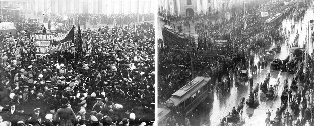 25 февраля 1917 года - всеобщая стачка в Петрограде. Фото из открытого доступа