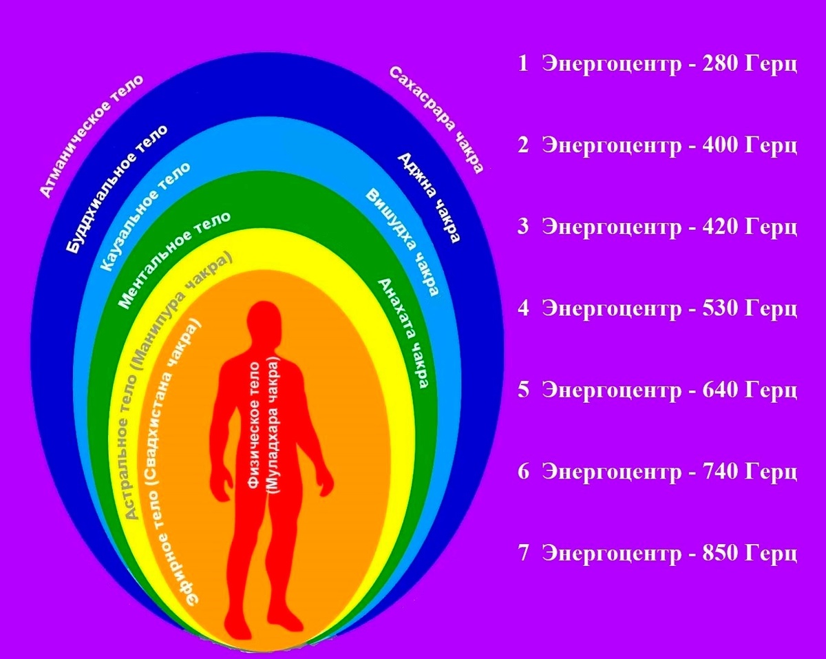 Энергетические тела человека. Чакры и энергоцентры.
