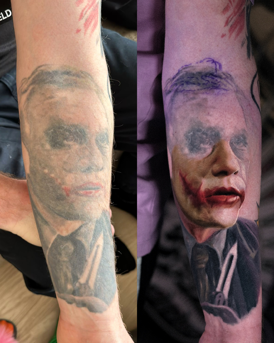 Пример обновления старой или неудачной татуировки