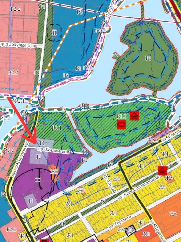 Участок с катком и горками в категории «Т 1».