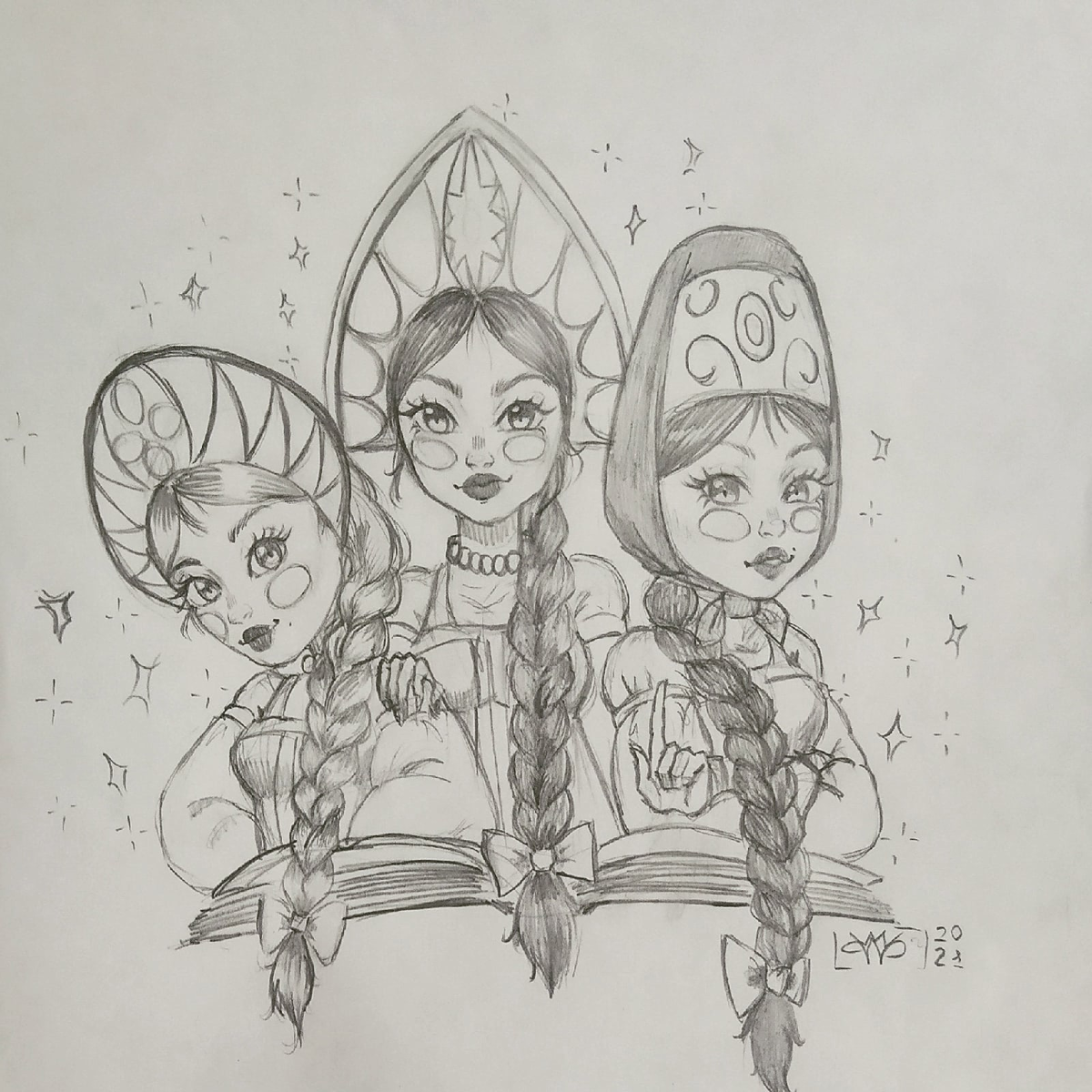 "Традишка" - рисование в традиционном стиле: бумага/карандаш/краски и т.д