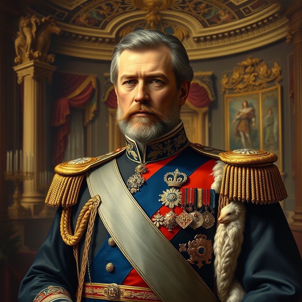 Портрет Александра II в царской одежде.