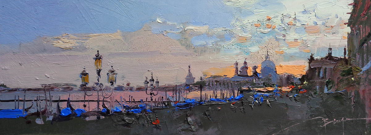 "Венеция" 12*34 см, картон, масло, 2024. Художник Вероника Лобарева