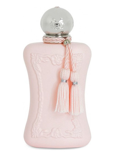 Delina Parfums de Marly — это аромат для женщин, он принадлежит к группе цветочные. Delina выпущен в 2017 году. Парфюмер: Quentin Bisch. Верхние ноты: Личи, Ревень, Бергамот и Мускатный орех; средние ноты: Турецкая роза, Пион, Мускус, Петалия (аромат пиона и розы) и Ваниль; базовые ноты: Кашмеран, Ладан, Кедр и Ветивер.