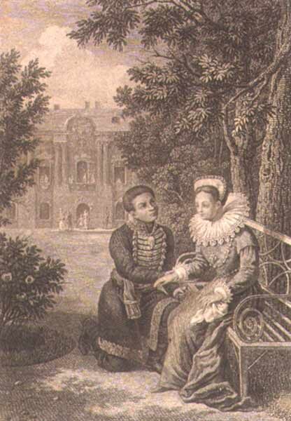 Лжедмитрий I и Марина Мнишек. Гравюра Г. Ф. Галактионова (начало XIX века)