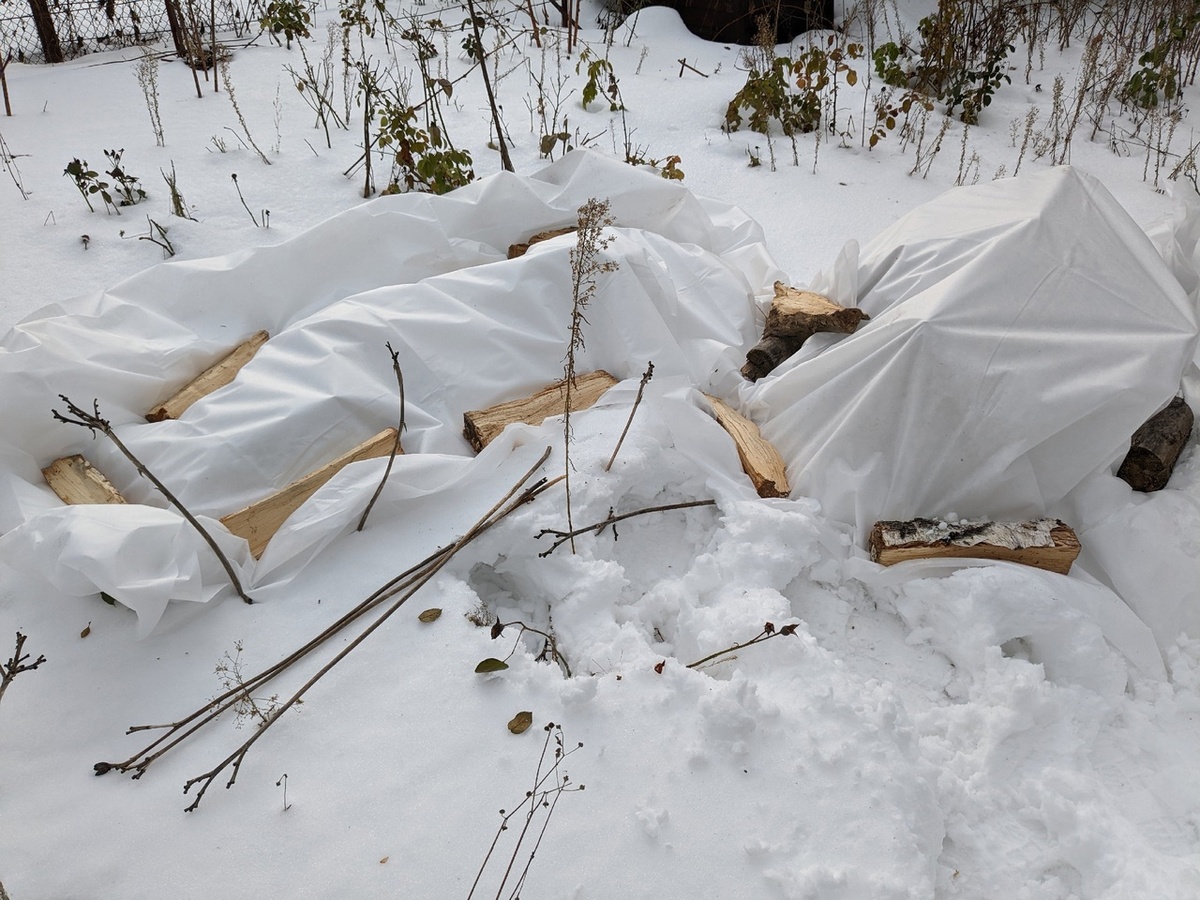 Научилась, что надо прижимать укрывной "с запасом", а не по самому по краю