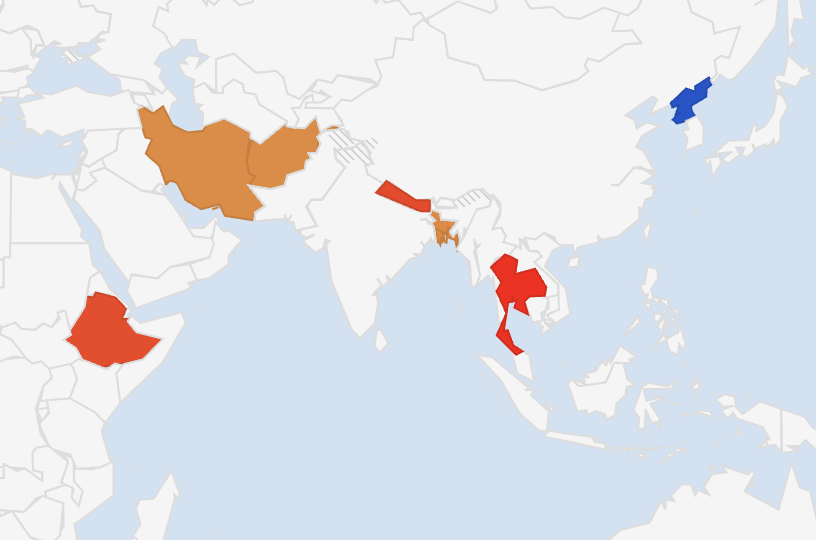 Страны с альтернативными Григорианскому календарями. Скриншот автора
