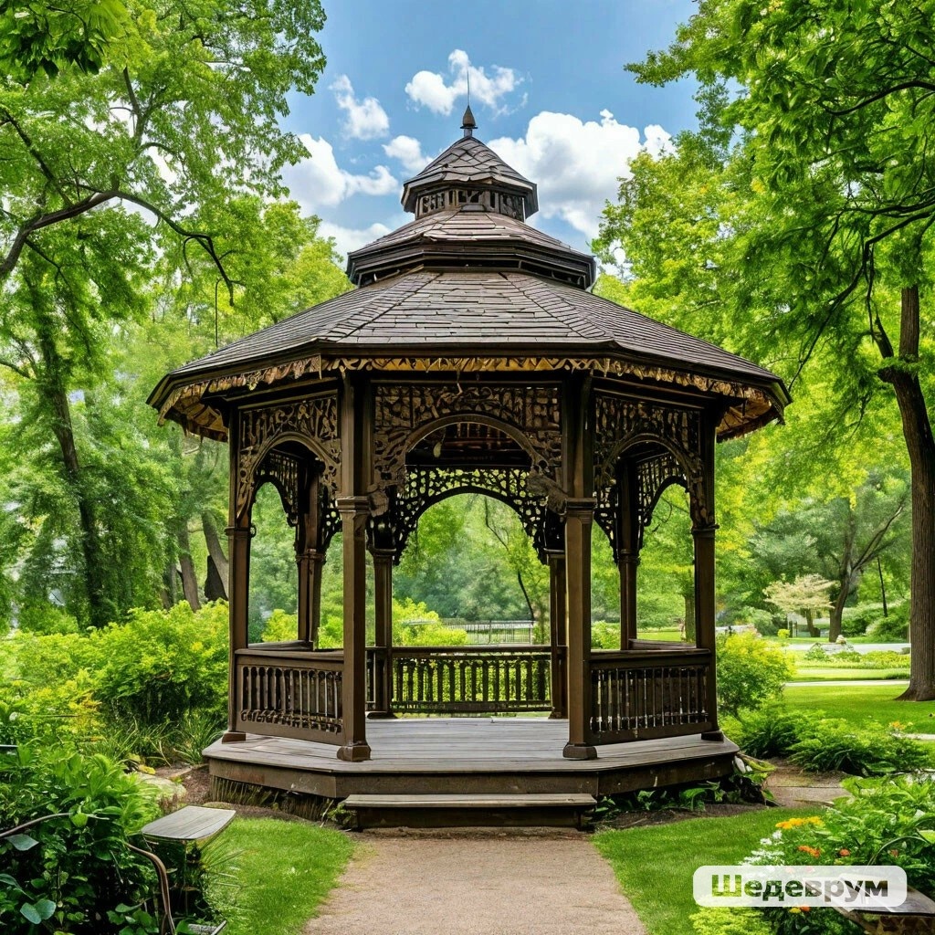 Изображение сгенерировано в нейросети Шедеврум на канале Попутный ветер - беседка