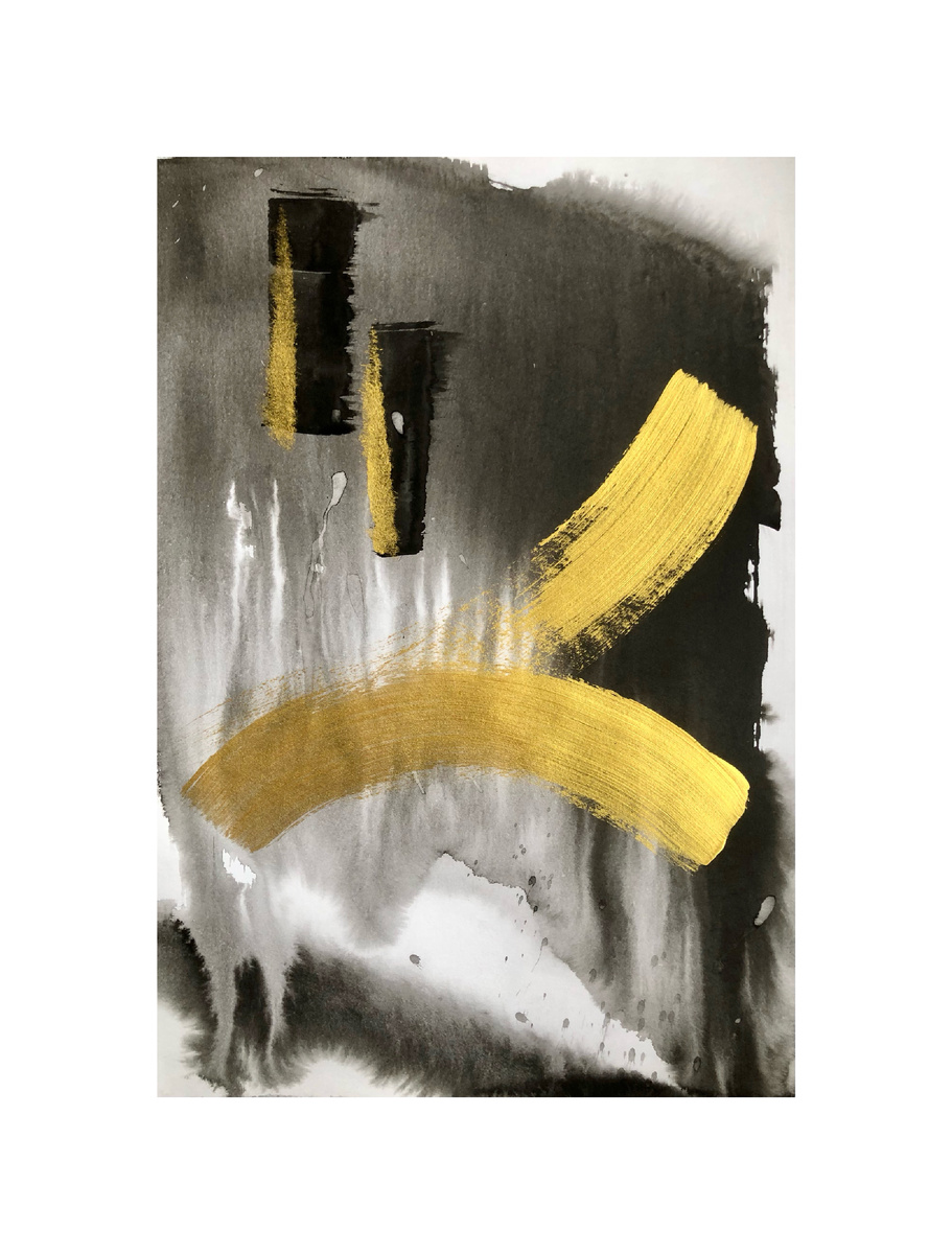 МАГДАНА.
Москва 2024
Басман.
Бумага, тушь, акрил. 
30х42 см.