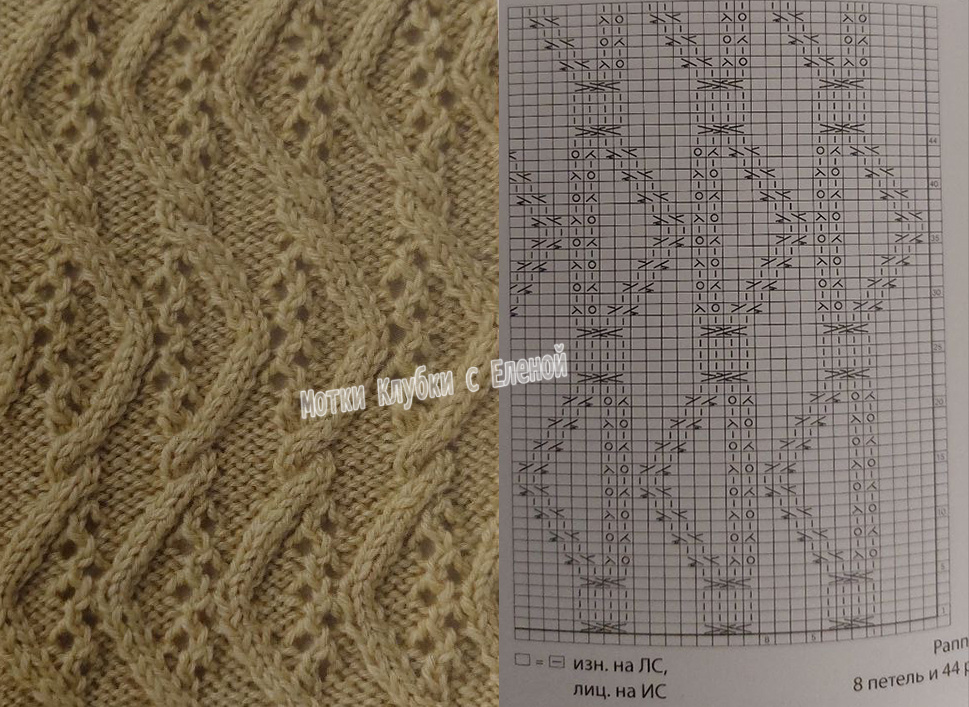 японский рельефный узор спицами