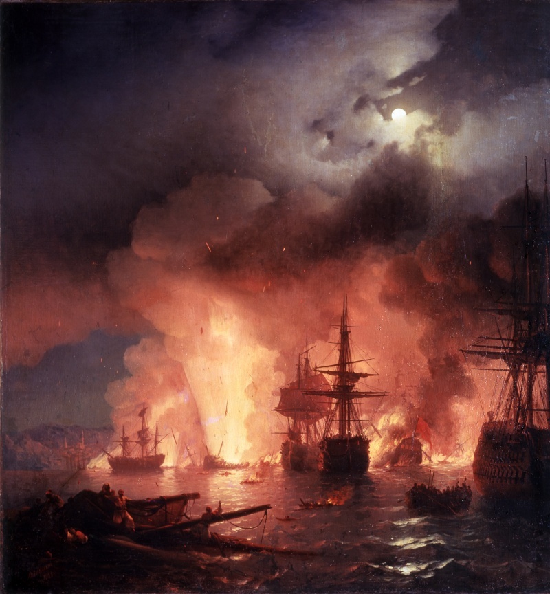    "Чесменский бой" - картина Ивана Айвазовского. Фото: Russian Look/Global Look Press